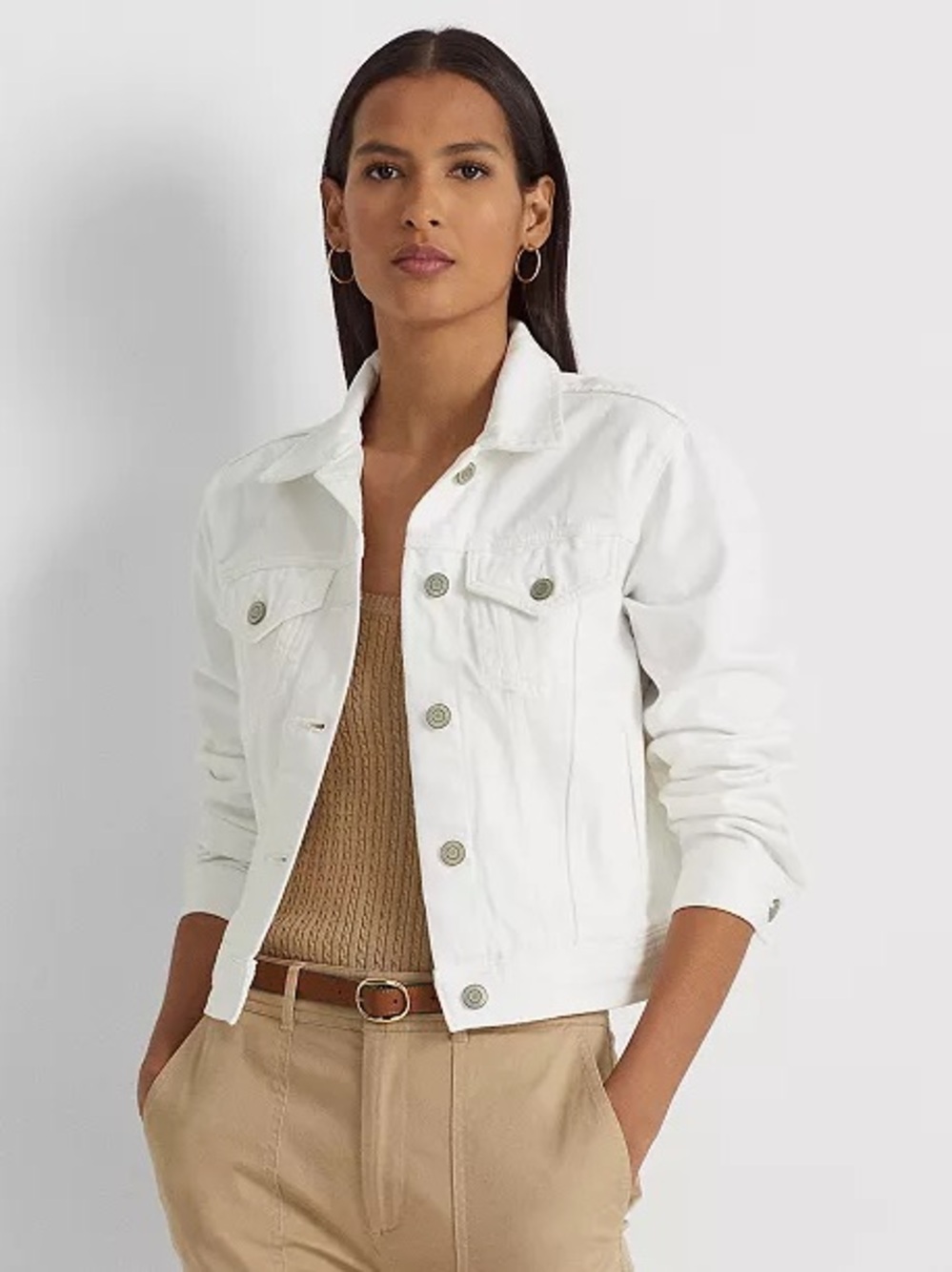 Ralph Lauren White Denim Jacket - Women's Button-Front